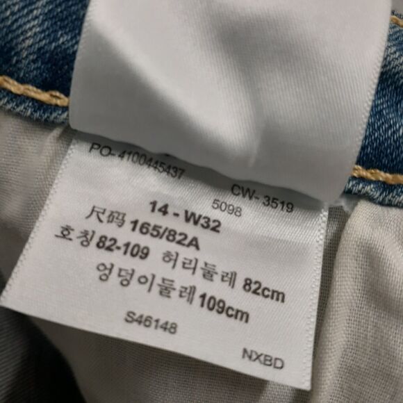 Levi's Denizen Distressed Cut Off Denim Shorts Stretch Blue Women Sz 14 NWT - Picture 8 of 10